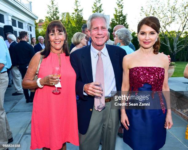 Lucy Puig, Jere Patterson and Jean Shafiroff attend Jean And Martin Shafiroff Host Cocktails For Stony Brook Southampton Hospital on June 30, 2018 in...
