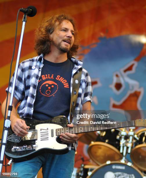 Eddie Vedder of Pearl Jam performs on day six of New Orleans Jazz & Heritage Festival on May 1, 2010 in New Orleans, Louisiana.