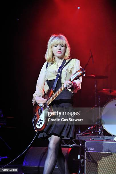 Courtney Love of Hole performs on stage at Brixton Academy on May 5, 2010 in London, England.