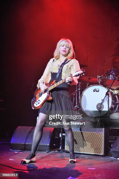 Courtney Love of Hole performs on stage at Brixton Academy on May 5, 2010 in London, England.