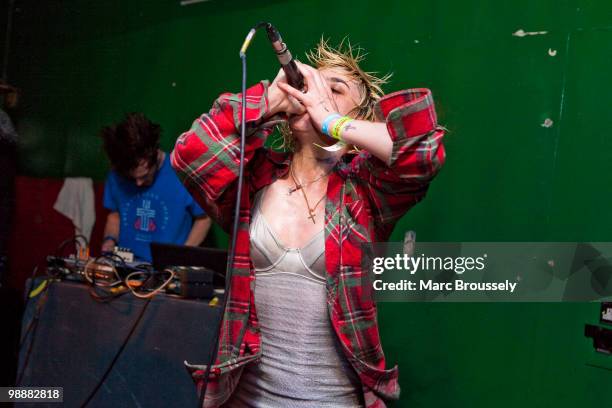 Caroline Martial of Kap Bambino performs at Camden Rock during day two of The Camden Crawl on May 2, 2010 in London, England.