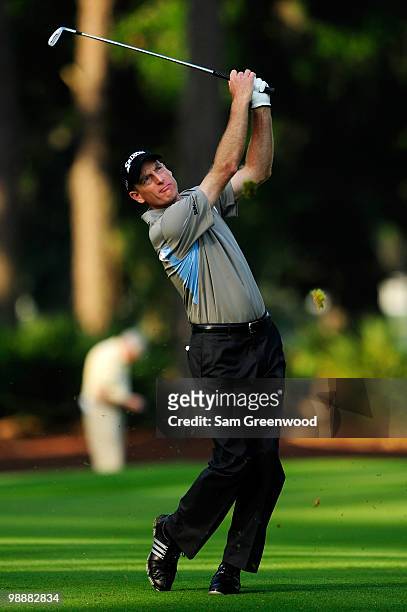 Jim Furyk hits a shot on the tenth hole during the first round of THE PLAYERS Championship held at THE PLAYERS Stadium course at TPC Sawgrass on May...