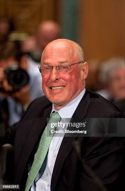 Henry Paulson, former U.S. Treasury secretary, arrives to speak during a Financial Crisis Inquiry Commission hearing on shadow banking in Washington,...