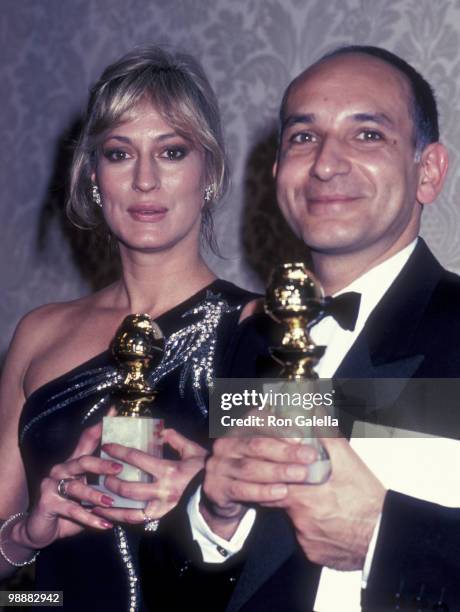 Actress Sandhal and Bergman and actor Ben Kingsley attend 40th Annual Golden Globe Awards on January 29, 1983 at the Beverly Hilton Hotel in Beverly...