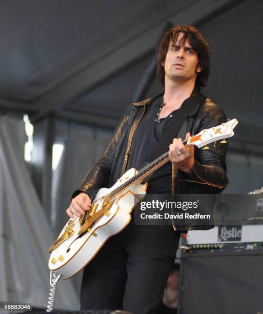 Dean Fertita of The Dead Weather performs on day seven of New Orleans Jazz & Heritage Festival on May 2, 2010 in New Orleans, Louisiana.