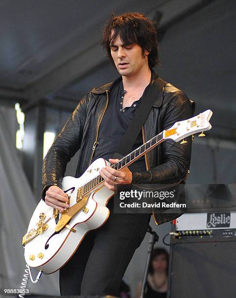 Dean Fertita of The Dead Weather performs on day seven of New Orleans Jazz & Heritage Festival on May 2, 2010 in New Orleans, Louisiana.