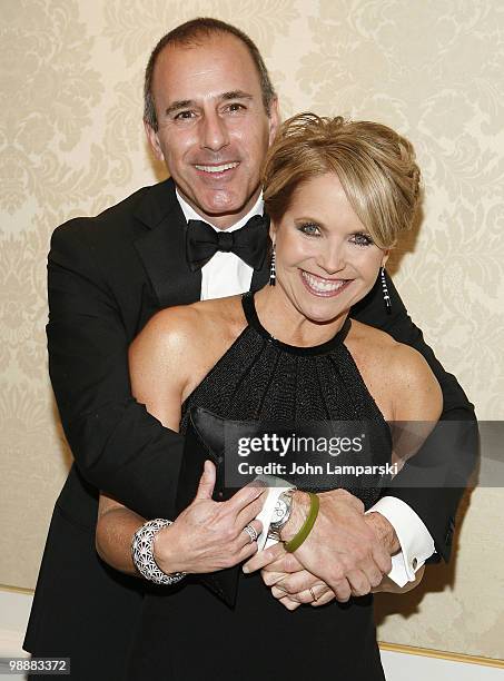 Katie Couric and Matt Lauer attend the Museum of the Moving Image Honoring of Katie Couric & Phil Kent at the St. Regis Hotel on May 5, 2010 in New...