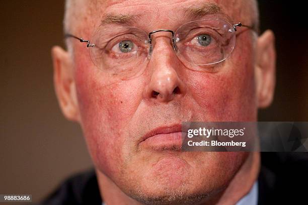 Henry Paulson, former U.S. Treasury secretary, listens during a Financial Crisis Inquiry Commission hearing in Washington, D.C., U.S., on Thursday,...