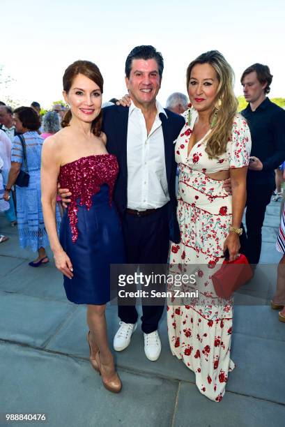 Jean Shafiroff, Bill Ford and Marigay McKee attend Jean And Martin Shafiroff Host Cocktails For Stony Brook Southampton Hospital on June 30, 2018 in...