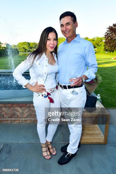Jane Scher and Dr. Gary Rombough attend Jean And Martin Shafiroff Host Cocktails For Stony Brook Southampton Hospital on June 30, 2018 in...
