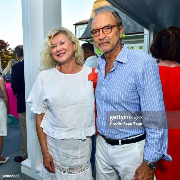 Liliana Cavendish and William Cavendish attend Jean And Martin Shafiroff Host Cocktails For Stony Brook Southampton Hospital on June 30, 2018 in...