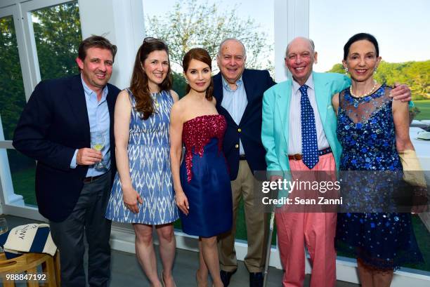 David Lyon, Sarah Johnson, Jean Shafiroff, Martin Shafiroff, Byron Wien and Anita Volz Wien attend Jean And Martin Shafiroff Host Cocktails For Stony...