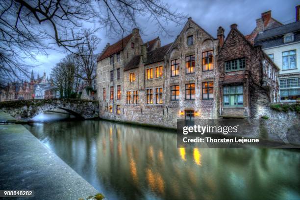 brugge nighttime - lejeune stock pictures, royalty-free photos & images