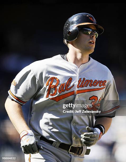 Matt Wieters of the Baltimore Orioles bats against the New York Yankees at Yankee Stadium on May 5, 2010 in the Bronx borough of New York City