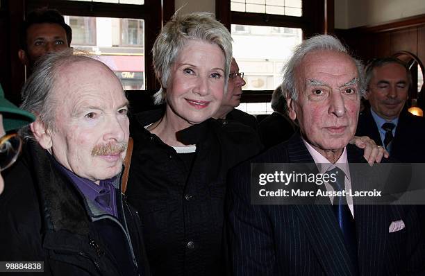 Popeck, Daniel Gilbert and Robert Castel attend 'Les Salvadors de La Petanque' - Press Conference at Hotel Normandy on May 6, 2010 in Paris, France.