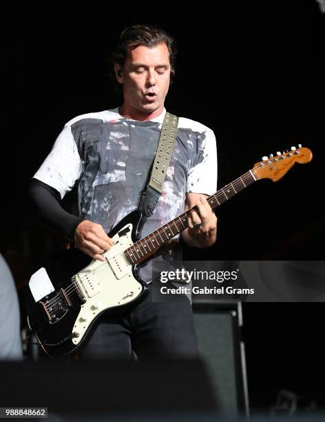 Gavin Rossdale of Bush performs at the 101 WKQX Piqniq at Hollywood Casino Amphitheatre on June 30, 2018 in Tinley Park, Illinois.