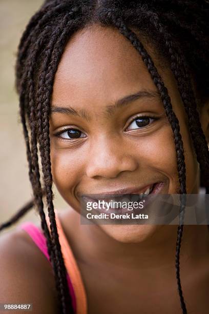 african american girl with braids - derek latta stock pictures, royalty-free photos & images