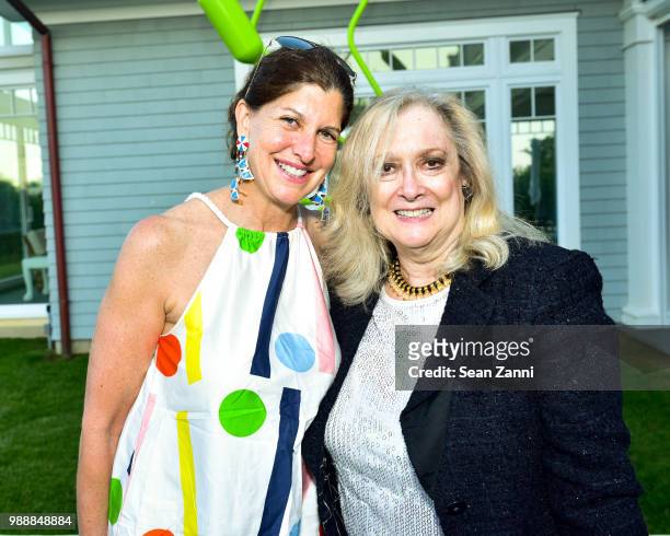 Cindy Farkas Glanzrock and Barbara Solomon attend Jean And Martin Shafiroff Host Cocktails For Stony Brook Southampton Hospital on June 30, 2018 in...