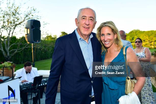 Mickey Ross and Lisa Konsker attend Jean And Martin Shafiroff Host Cocktails For Stony Brook Southampton Hospital on June 30, 2018 in Southampton,...