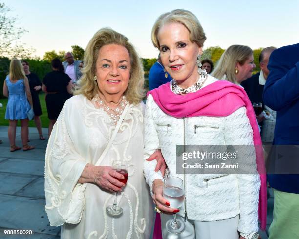 Myra Weiser and Gigi Fisdell attend Jean And Martin Shafiroff Host Cocktails For Stony Brook Southampton Hospital on June 30, 2018 in Southampton,...