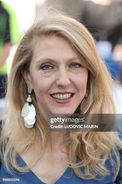 Radio France CEO Sibyle Veil arrives to attend the burial ceremony for former French politician and Holocaust survivor Simone Veil at the Pantheon in...