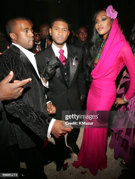 Kanye West, Usher and Naomi Campbell