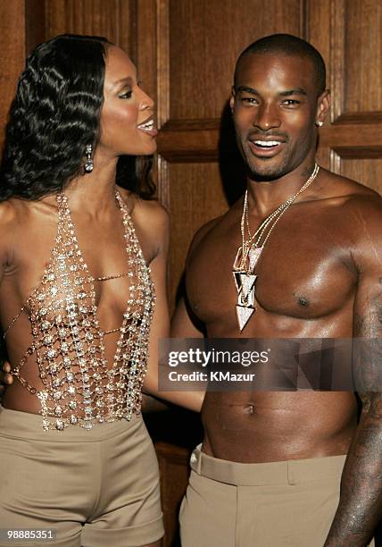 Naomi Campbell wearing Original Design by Chris Aire. The Divine Halter is valued at more than $10 million. Tyson Beckford is wearing Chris Aire...