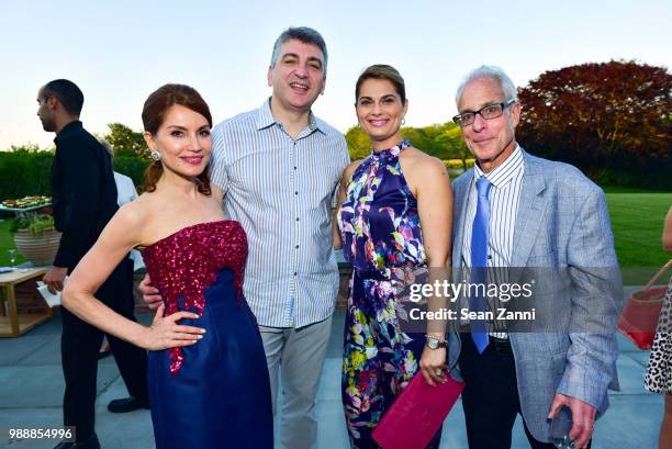 Jean Shafiroff, Apostolos Tassiopoulos, Yianna Tassiopoulos and Steve Bernstein attend Jean And Martin Shafiroff Host Cocktails For Stony Brook...