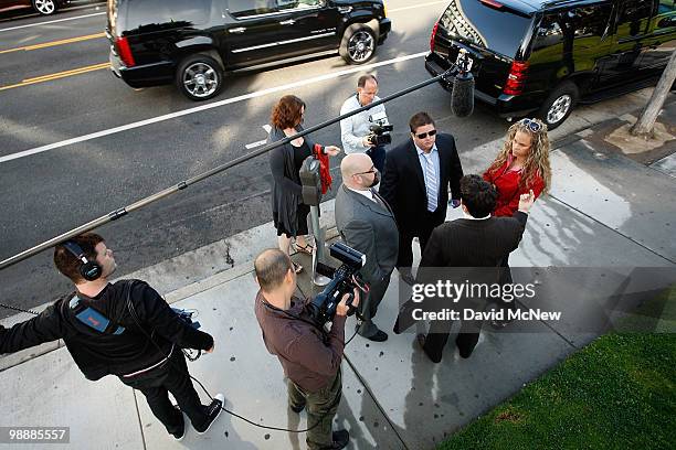 Chaz Bono is taped by documentary film makers as he arrives to the Santa Monica Courthouse to formally ask a judge to change his name and gender...