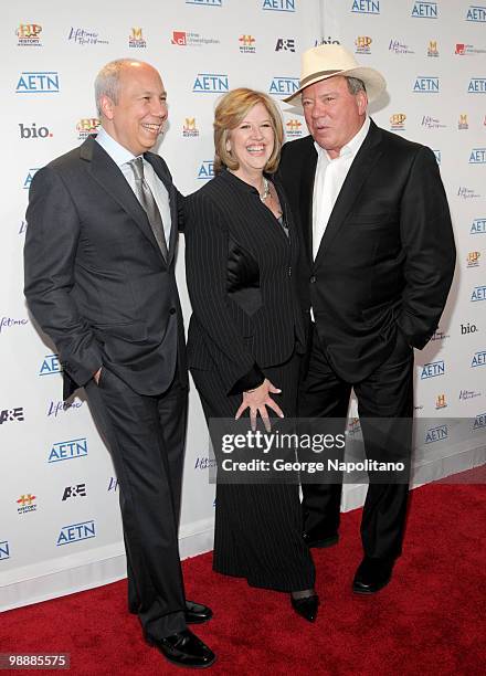 Bob DeBitetto, President and General Manager of A & E Network, Abbe Raven, President and CEO A & E Television Network and actor William Shatner...