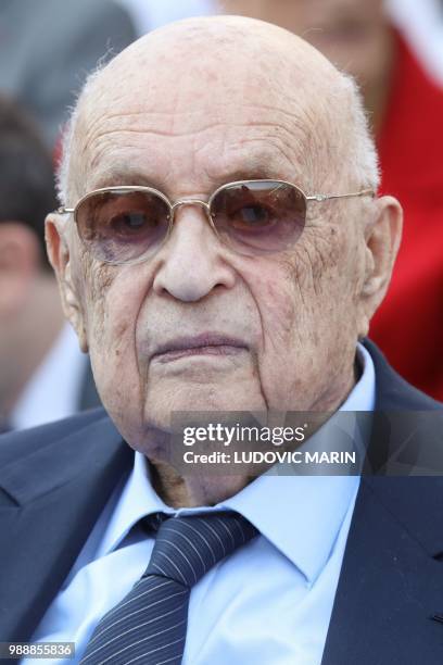 Holocaust survivor Paul Schaffer attends the burial ceremony for former French politician and Holocaust survivor Simone Veil and her husband Antoine...