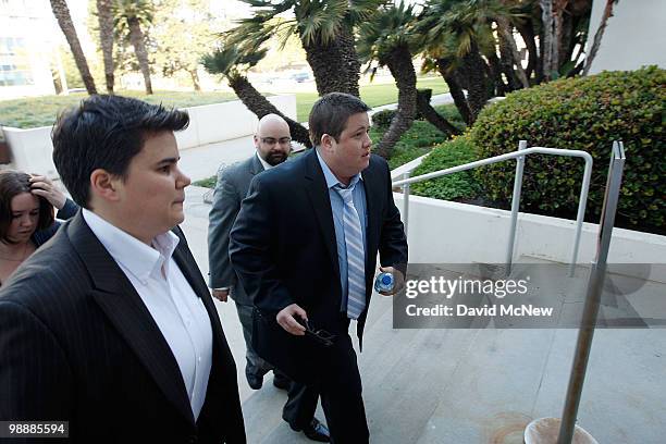 Chaz Bono arrives to the Santa Monica Courthouse to formally ask a judge to change his name and gender following his 2009 sex change surgery, on May...