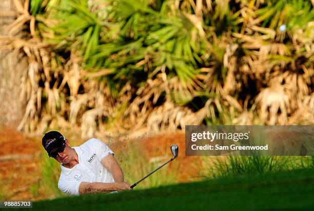 Henrik Stenson of Sweden plays a shot on the tenth hole during the first round of THE PLAYERS Championship held at THE PLAYERS Stadium course at TPC...