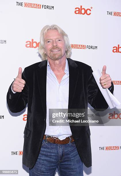 Virgin Group Founder and Chairman Sir Richard Branson attends the 2010 Courage Forum with Sir Richard Branson & Philippe Petit presented by The...