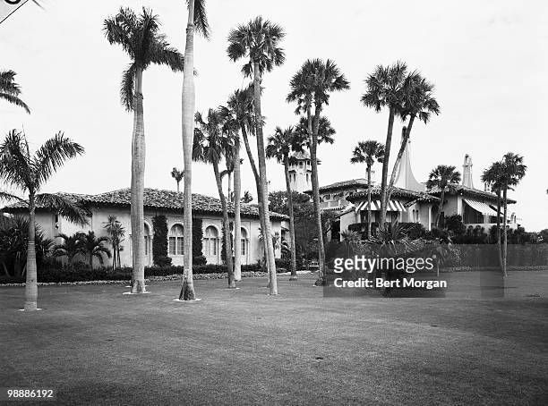 Exterior, side view of Mar-a-Lago , Palm Beach, Florida, mid 1950s. The residence, designed by Marion Sims Wyeth and Joseph Urban, was the home of...