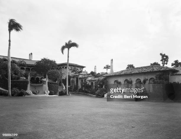 Exterior, rear view of Mar-a-Lago , Palm Beach, Florida, mid 1950s. The residence, designed by Marion Sims Wyeth and Joseph Urban, was the home of...