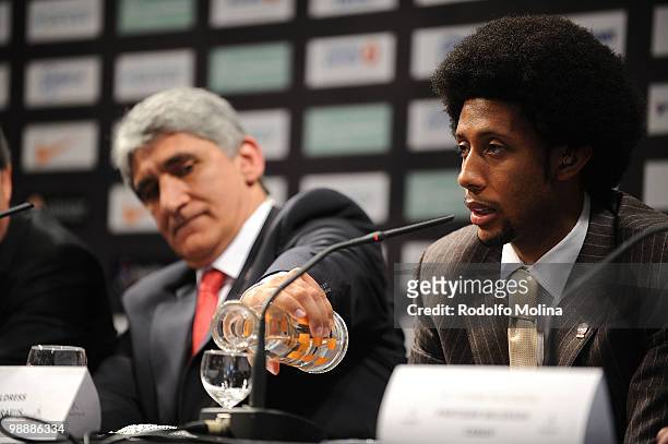Josh Childress, #6 of Olympiacos Piraeus during the Final Four Presentation Press Conference at Hotel de Ville on May 6, 2010 in Paris, France.