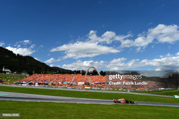 Max Verstappen of the Netherlands driving the Aston Martin Red Bull Racing RB14 TAG Heuer on track during the Formula One Grand Prix of Austria at...