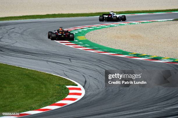 Daniel Ricciardo of Australia driving the Aston Martin Red Bull Racing RB14 TAG Heuer on track during the Formula One Grand Prix of Austria at Red...