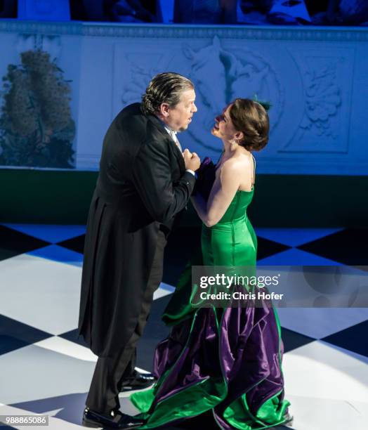 Michael Schade and Rebecca Nelsen performing during the Fete Imperiale 2018 on June 29, 2018 in Vienna, Austria.