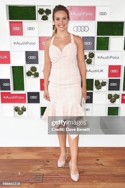 Charlie Webster attends the Audi Polo Challenge at Coworth Park Polo Club on July 1, 2018 in Ascot, England.