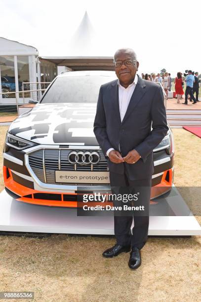 Sir Trevor McDonald attends the Audi Polo Challenge at Coworth Park Polo Club on July 1, 2018 in Ascot, England.