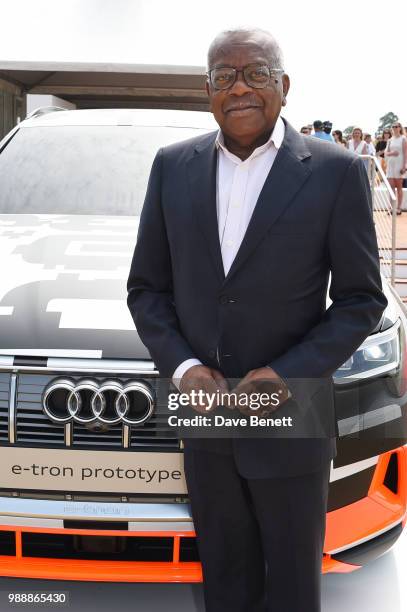 Sir Trevor McDonald attends the Audi Polo Challenge at Coworth Park Polo Club on July 1, 2018 in Ascot, England.