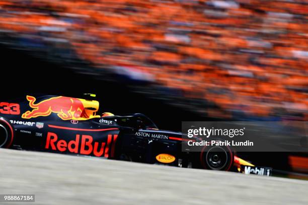 Max Verstappen of the Netherlands driving the Aston Martin Red Bull Racing RB14 TAG Heuer on track during the Formula One Grand Prix of Austria at...