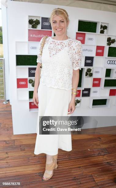 Meredith Ostrom attends the Audi Polo Challenge at Coworth Park Polo Club on July 1, 2018 in Ascot, England.