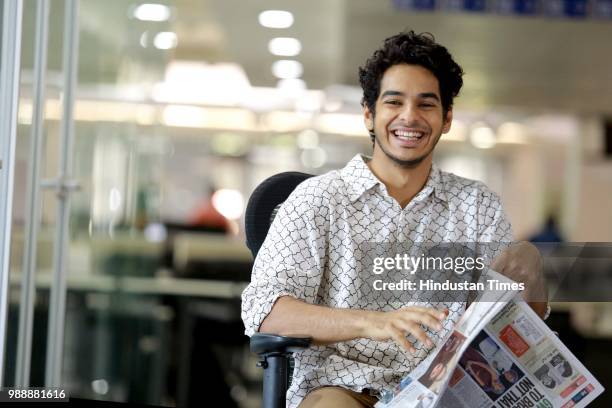 Bollywood actor Ishaan Khattar during an exclusive interview with HT City-Hindustan Times for the promotion of his upcoming movie Beyond The Clouds...