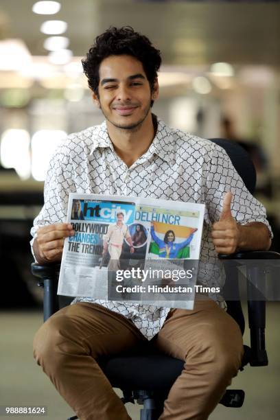 Bollywood actor Ishaan Khattar during an exclusive interview with HT City-Hindustan Times for the promotion of his upcoming movie Beyond The Clouds...