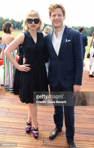 Imogen Poots and James Norton attend the Audi Polo Challenge at Coworth Park Polo Club on July 1, 2018 in Ascot, England.