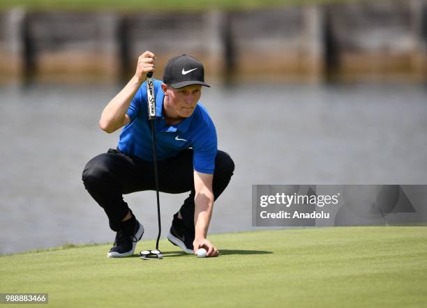 Marcus Kinhult of Sweden in action during the HNA Open de France as part of the European Tour 2018 at Le Golf National in Guyancourt near Paris,...