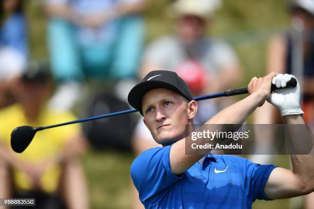 Marcus Kinhult of Sweden in action during the HNA Open de France as part of the European Tour 2018 at Le Golf National in Guyancourt near Paris,...